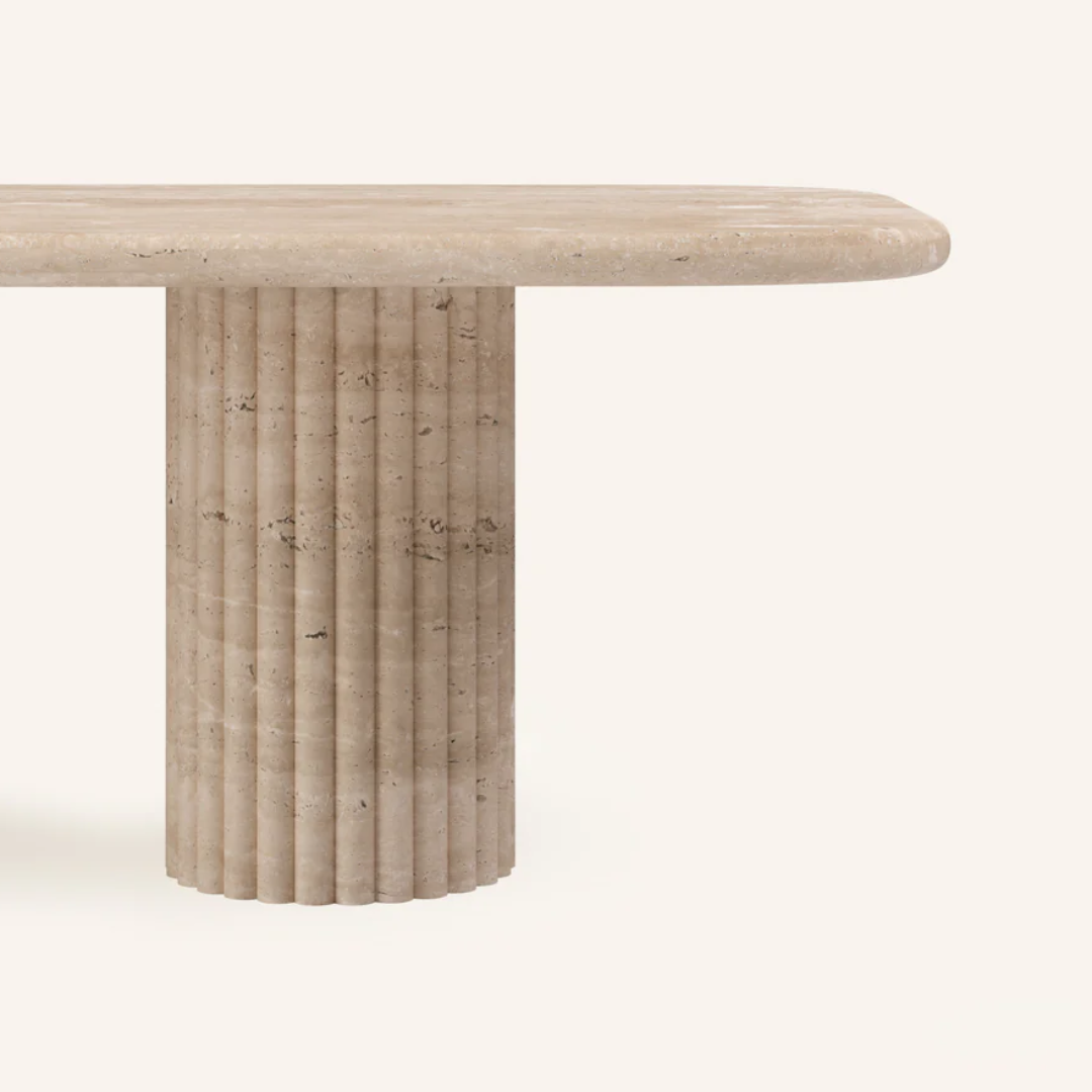 Regal Fluted Marble Dining Table