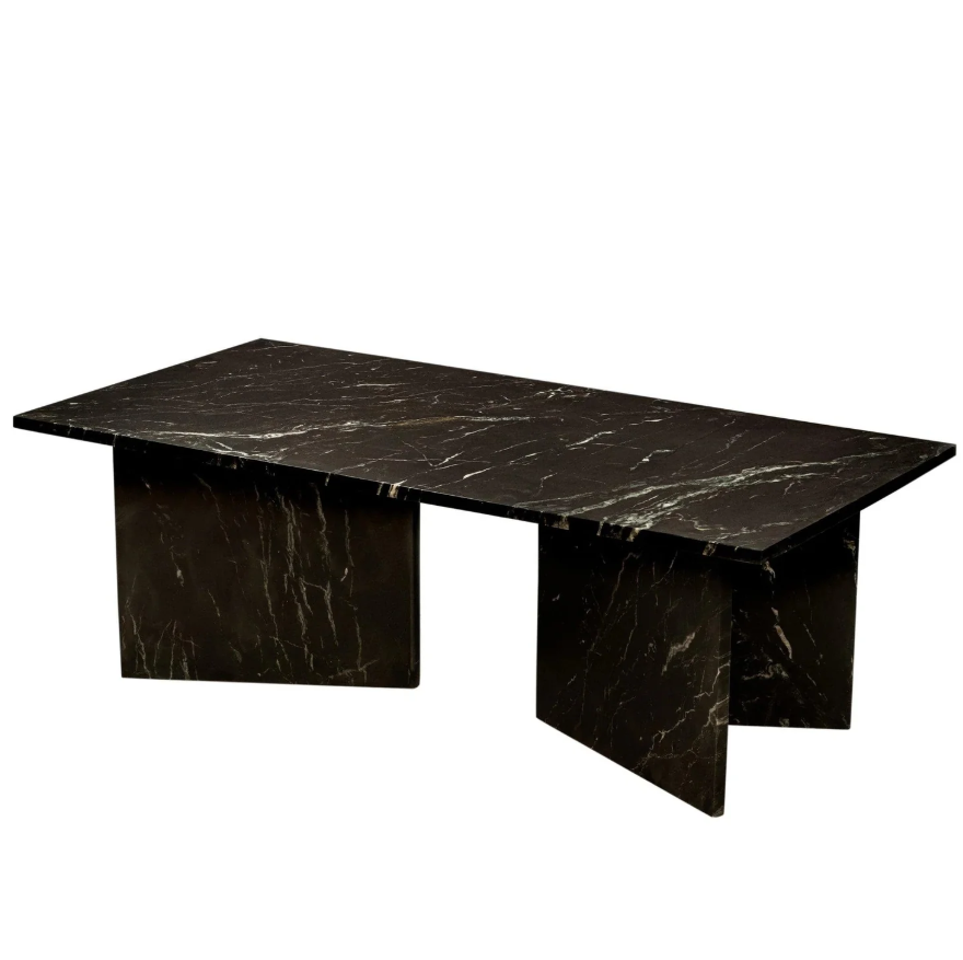 Polygon Centre Table Black Macroni Marble