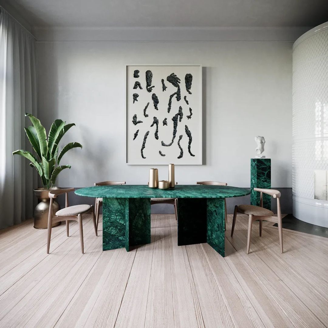 Verde Swirl Dining Table - Polygon Studios - Verde Swirl Dining Table